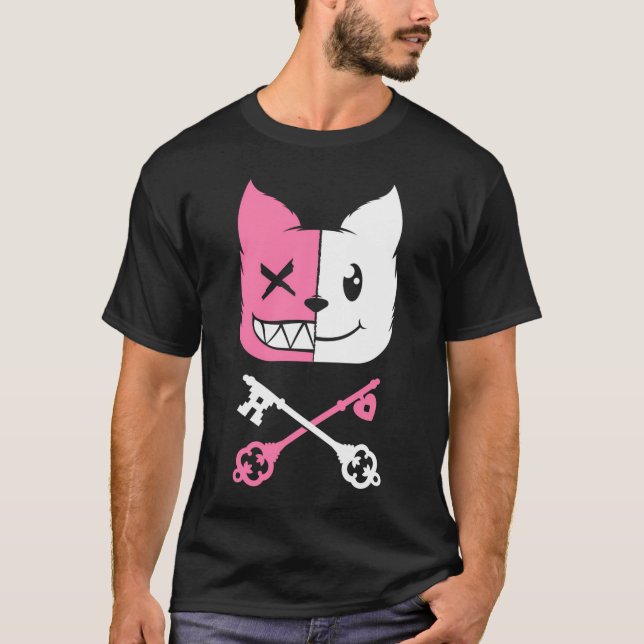 Camiseta Kawaii Anime Neko Girl Yandere Menhera Chan Pastel (Frente)