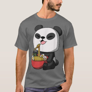 Camiseta Kawaii Anime Panda Bear Noodles Asiáticos Ram Japo