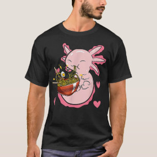 Camiseta Kawaii Aolotl come ramen Anime Japonês Macarrão cr