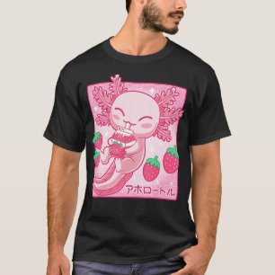 Camiseta Kawaii Aolotl Strawberry Milk Shake Carton Japanes