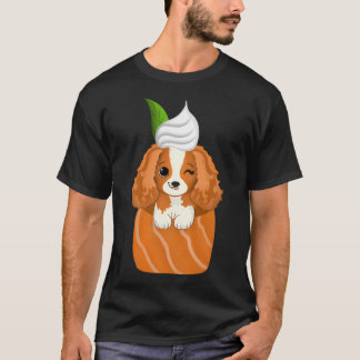 Camiseta Kawaii Art Cavalier King Charles Spaniel Salmon Ro