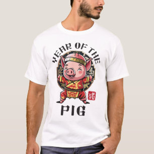 Camiseta Kawaii, asiático chinês chinês, cochonete Zodíaco,