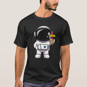 Camiseta Kawaii Astronauta Bubble Tea Drink Espaços Amante