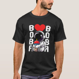 Camiseta Kawaii Astronauta Bubble Tea Drink Espaços Amante