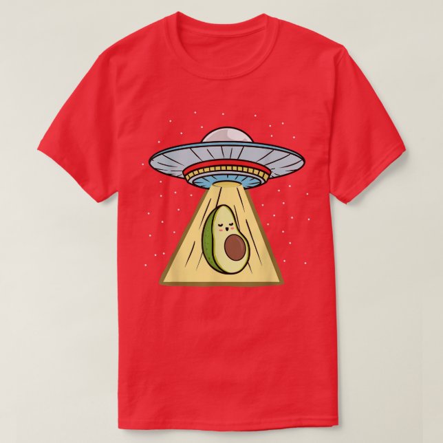 Camiseta Kawaii Avocado Ufo Abdução (Frente do Design)