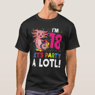 Camiseta Kawaii Axolotl 18º Aniversário Gift 18 Anos