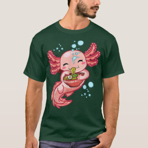 Camiseta Kawaii Axolotl Comendo Ramen Noodles Animes Girls 