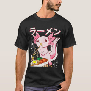 Camiseta Kawaii Axolotl Comendo Ramen Noodles Animes Girls