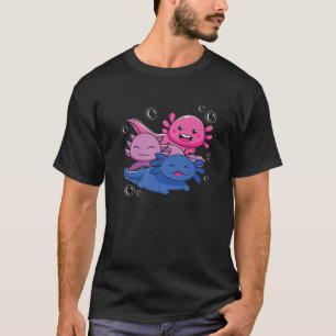 Camiseta Kawaii Axolotl Cute Bisexual Flag Suporte LGBT