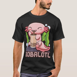 Camiseta Kawaii Axolotl Cute Boba Tee Bubble Tea Anime Girl