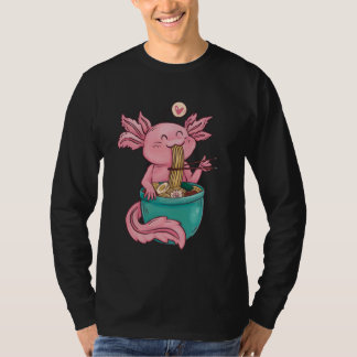 Camiseta Kawaii Axolotl Eating Ramen Noodles Anime For Girl