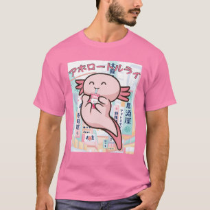 Camiseta Kawaii Axolotl Life Ramen Strawberry Milk Shake Ja