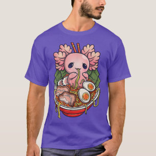 Camiseta Kawaii Axolotl Ramen Japonês