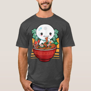 Camiseta Kawaii Axolotl Ramen Japonês Gift Kids Girl