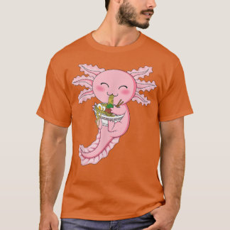 Camiseta Kawaii Axolotl Ramen Noodles Anime Japonês Axolot