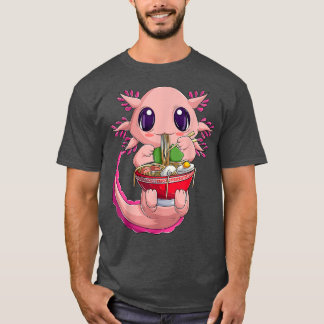 Camiseta Kawaii Axolotl Ramen Noodles Japonês Anime Gift G