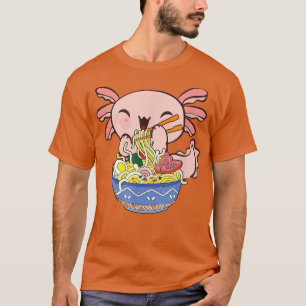 Camiseta Kawaii Axolotl Ramen Noodles Japoneses Animes Kids