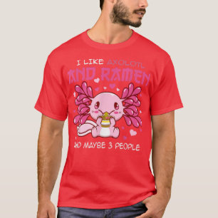 Camiseta Kawaii Axolotl Ramen Noodles Presentes de Anime Ja
