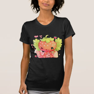 Camiseta Kawaii Axolotl Strawberry Milk Shake Anim Japonês