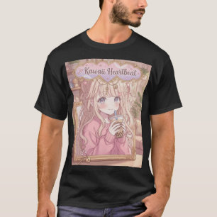 Camiseta Kawaii Batimento Cardíaco Chá de Boba Garota de An