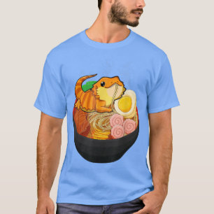 Camiseta Kawaii Bearded Dragon Ramen Japonês Animes Girls T