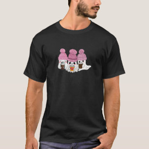 Camiseta Kawaii Bebendo Ghost Knit Rosa Toboggan Ha