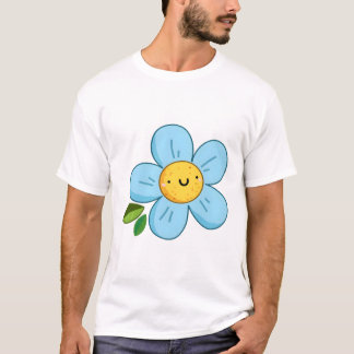 Camiseta Kawaii Blue Flower