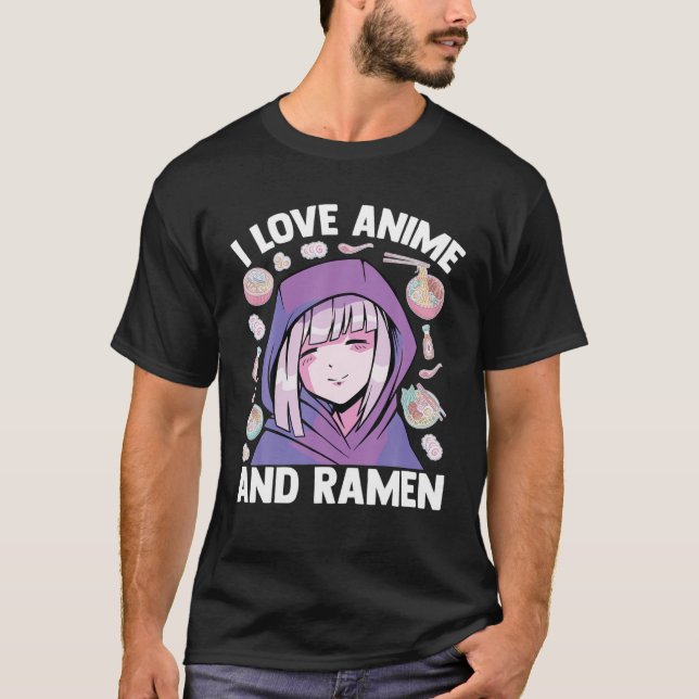 Camiseta Kawaii Blushing Otaku Girl - Eu Amo Animes E Rame (Frente)