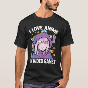 Camiseta Kawaii Blushing Otaku Girl - Eu Amo Animes E Vídeo