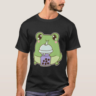 Camiseta Kawaii Boba Frog Froggy Taro Bubble Pearl Milk Tea