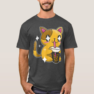Camiseta Kawaii Boba Tea Cat Japão
