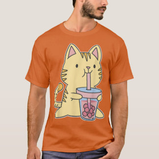 Camiseta Kawaii Boba Tea Cat Japão Sweet Otaku Harajuku Nek