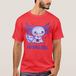 Camiseta Kawaii Bobalotl Axolotl Bubble Boba Tea Para Mulhe