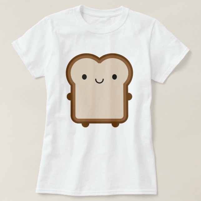 Camiseta Kawaii Bread / Toast (Frente do Design)