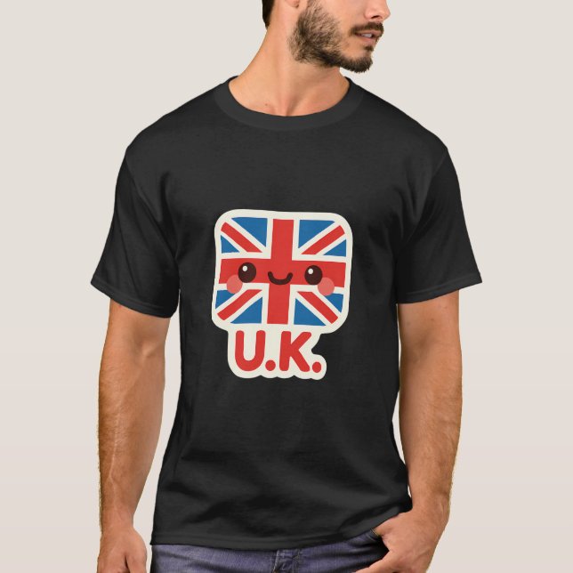 Camiseta Kawaii British Flag - Cute UK Design (Frente)