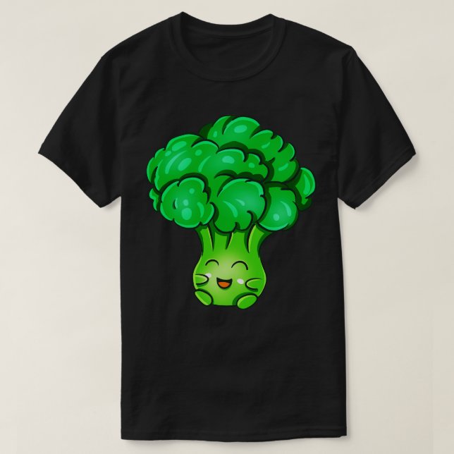 Camiseta Kawaii Broccoli Cute Vegetables Veggie Comida (Frente do Design)