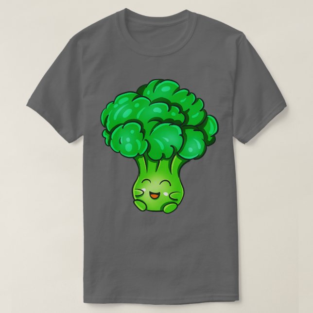 Camiseta Kawaii Broccoli Cute Vegetables Veggie Comida (Frente do Design)