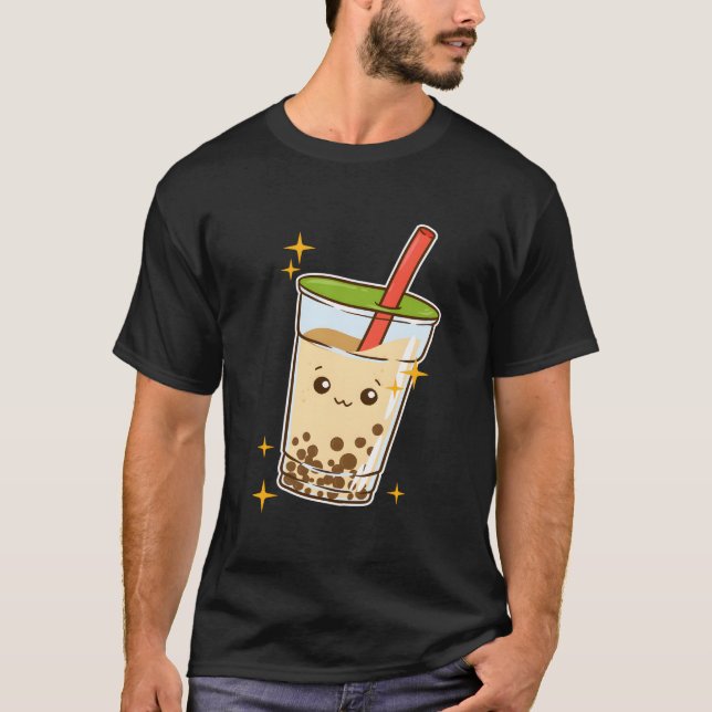Camiseta Kawaii Bubble Tea Boba Milk Tea Tapioca (Frente)