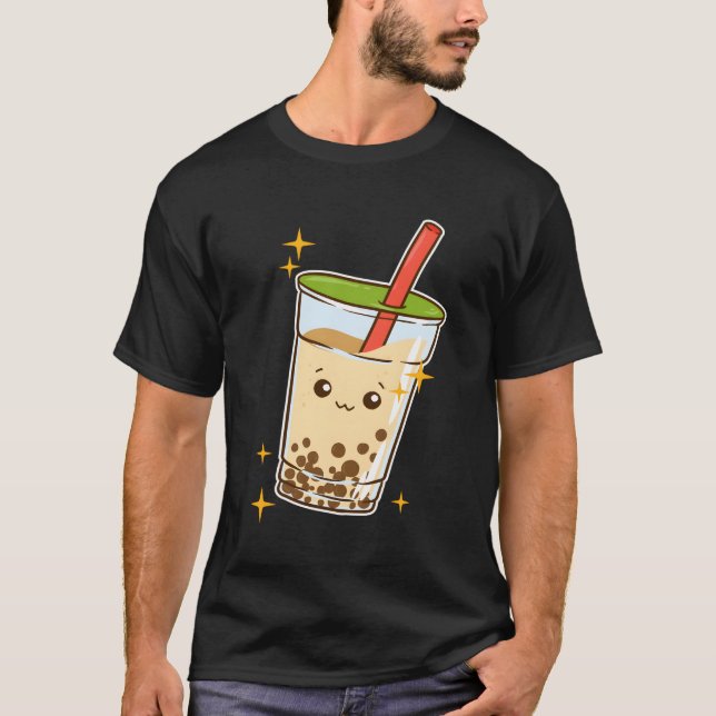 Camiseta Kawaii Bubble Tea Boba Milk Tea Tapioca (Frente)