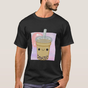 Camiseta Kawaii Bubble Tea Cartoon Boba milk Tea Engraçado