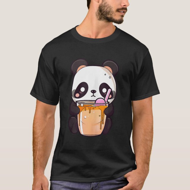 Camiseta Kawaii Bubble Tea Panda Boba-Tea Japanese (Frente)
