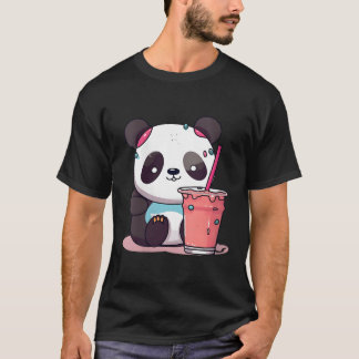 Camiseta Kawaii Bubble Tea Panda Boba-Tea Japonês