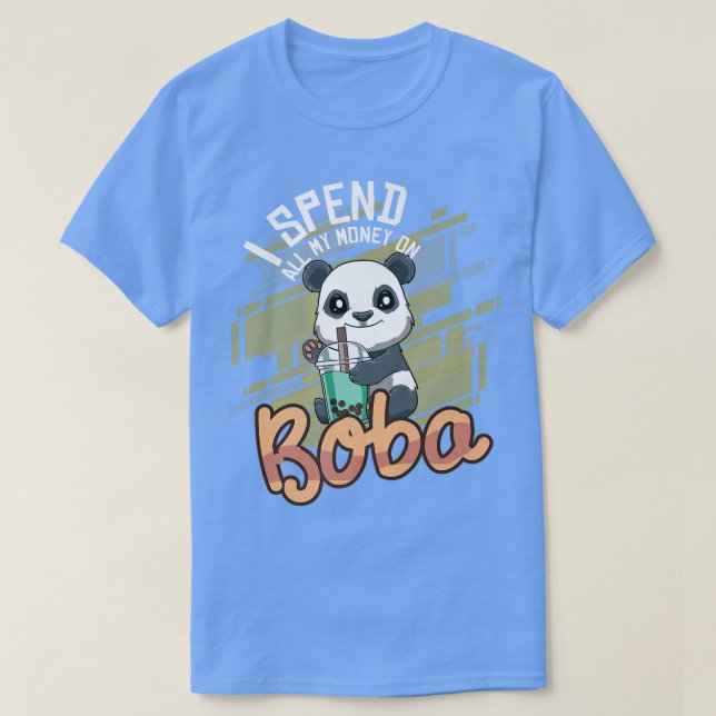 Camiseta Kawaii Bubble Tea Panda Funny Boba Tea 1200 (Frente do Design)