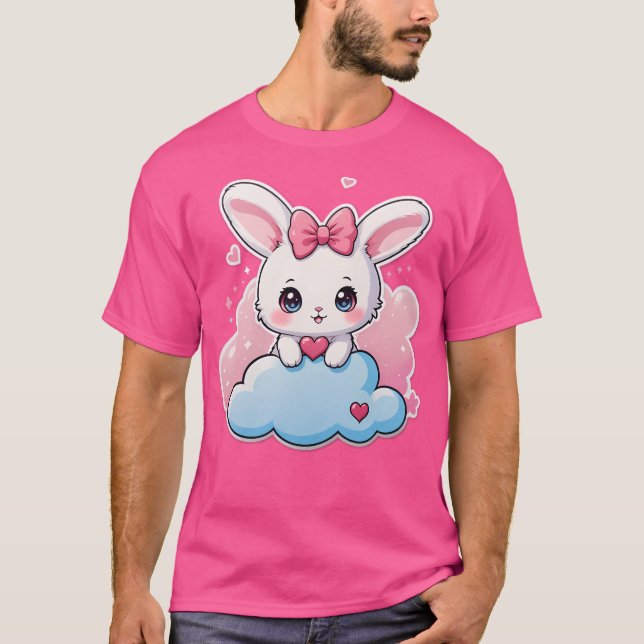 Camiseta Kawaii Bunny Cute Chibi Coelho Arte (Frente)