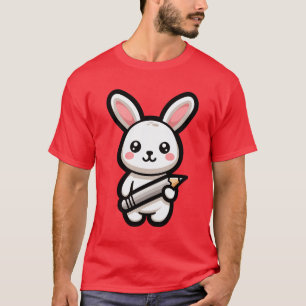 Camiseta Kawaii Bunny Estudante