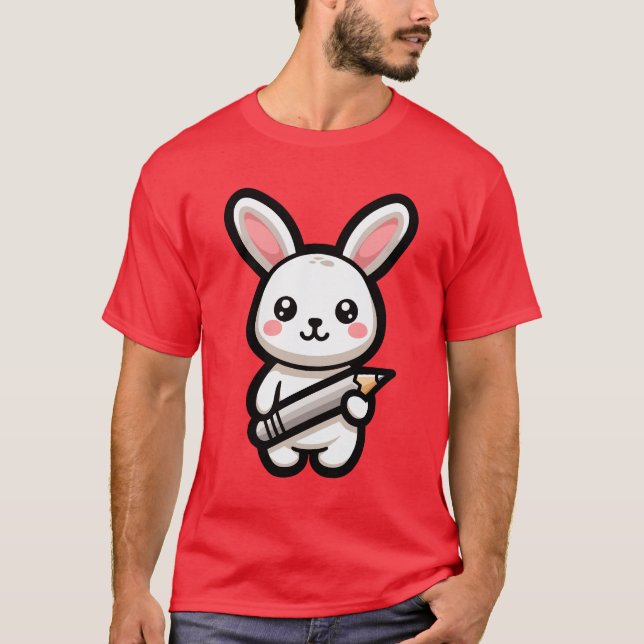 Camiseta Kawaii Bunny Estudante (Frente)