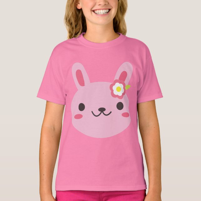 Camiseta Kawaii Bunny Rosa (Frente)