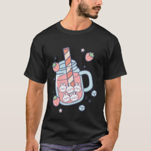 Camiseta Kawaii Bunny Strawberry Drink