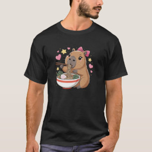Camiseta Kawaii Capybara Ramen Cute Capy Comida Kids Gi