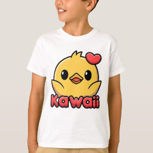 Camiseta Kawaii! Cartografia de Pintinho de Bebê Kawaii
